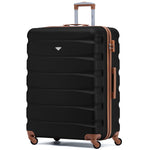 29" Large Suitcase Check-in Hold Luggage Hard Shell 4 Wheels Tsa Lock | Large | Black & Brown