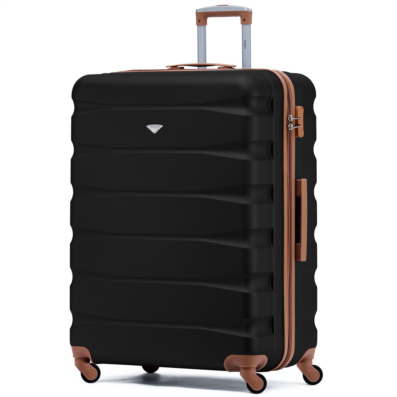 29" Large Suitcase Check-in Hold Luggage Hard Shell 4 Wheels Tsa Lock | Large | Black & Brown