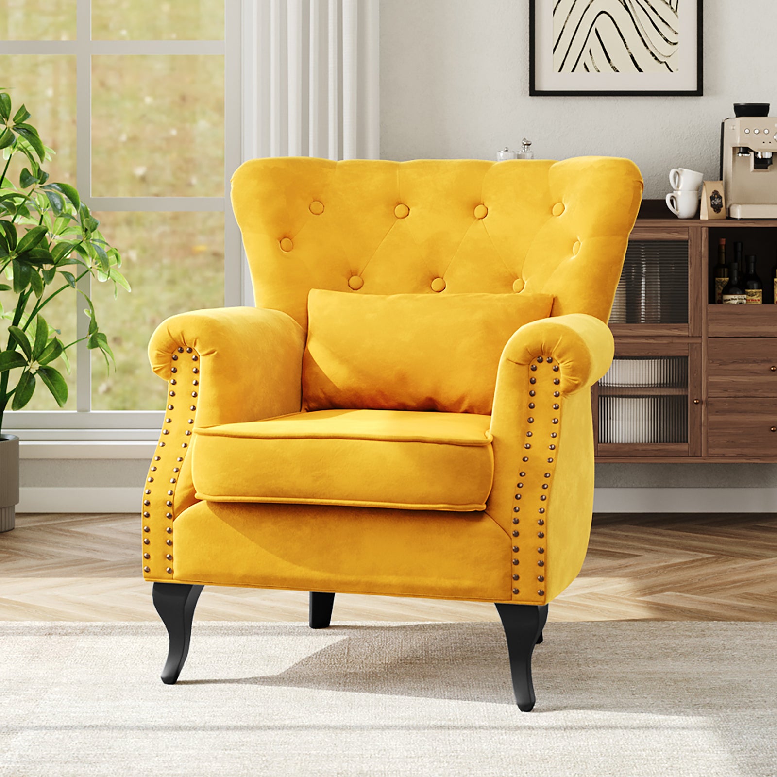 Breeins Vintage Armchair With Lumbar Pillow