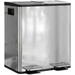 Dual Kitchen Bin Pedal Bin For Recycling And Waste, Silver Tone | L | Silver