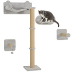 4 Piece Cat Shelves W/ Scratching Post, Steps, Jumping Platform