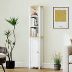 kleankin Slim Bathroom Storage Unit With Open Compartment, White