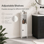 Bathroom Cabinet Slim Corner Storage Adjustable Shelves Pb Mdf | White