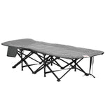 Foldable Camping Bed W/ Padding, Bag, Cup Holder | Black