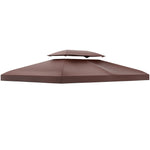 3x4m Gazebo Replacement Roof Canopy 2 Tier Top Uv Cover | Brown