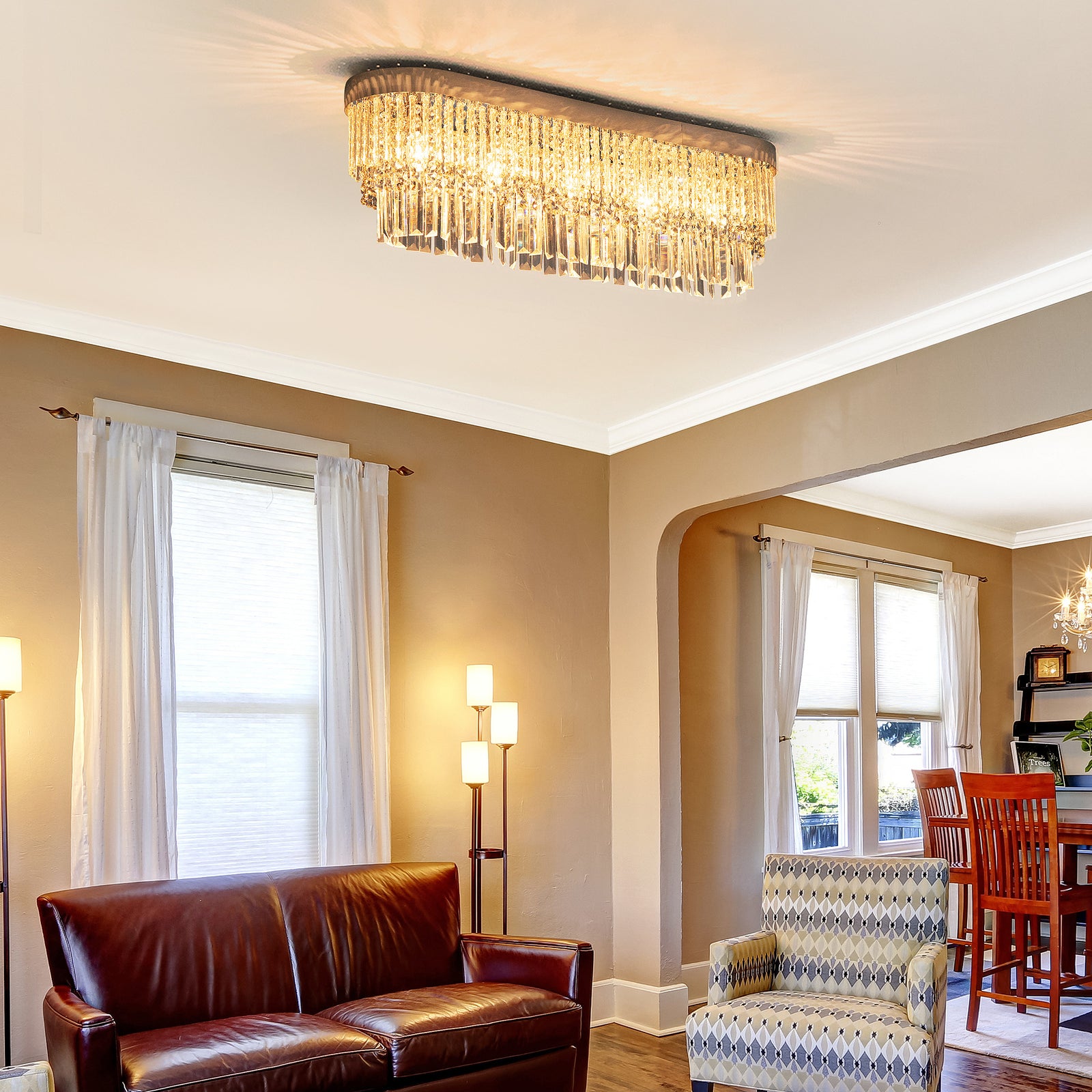 Raindrop Crystal Chandelier Ceiling Light For Kitchen