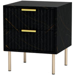 Bedside Table Bedside Cabinet With 2 Drawers For Bedroom | One Size | Black
