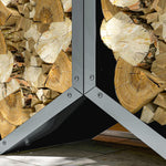 Steel Firewood Log Rack Fireplace Log Holder | Gray