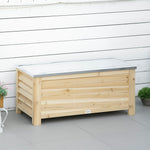 155l Outdoor Storage Box, Wooden Outside Tool Organiser Container