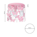 Angelica Baby Pink Ceiling Lamp 3xe27 Hand Made With Delicate Butterflies Suspended By Crystals Boutique Chic Style