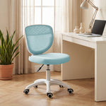 Armless Office Chair With Mesh Back | Light Blue