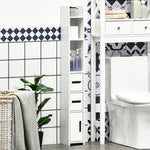 Freestanding Bathroom Cabinet W/ Open Shelves 3 Cupboards | One Size | White