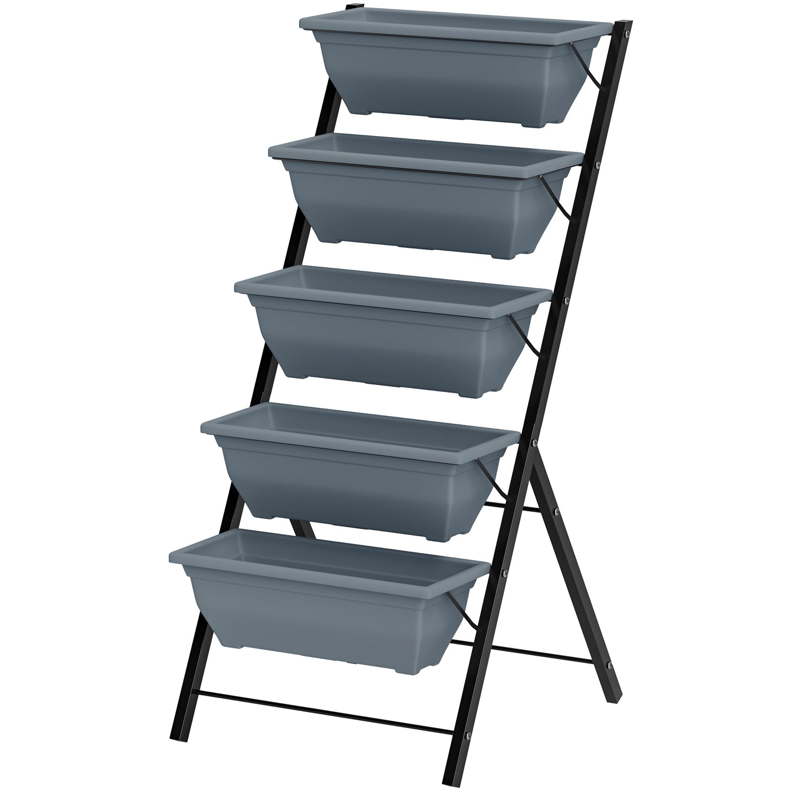 5-tier Raised Garden Bed, Ladder Planter With 5 Removable Boxes