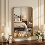 HOMCOM Rectangle Wall Mirror With Shelf 70 X 50 Cm, For Living Room, Bedroom