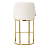 Modern Velvet Upholstered Bar Stools With Metal Legs, Set Of 2 – Contemporary Design, Comfortable Padded Seat, And Anti-slip Base | White