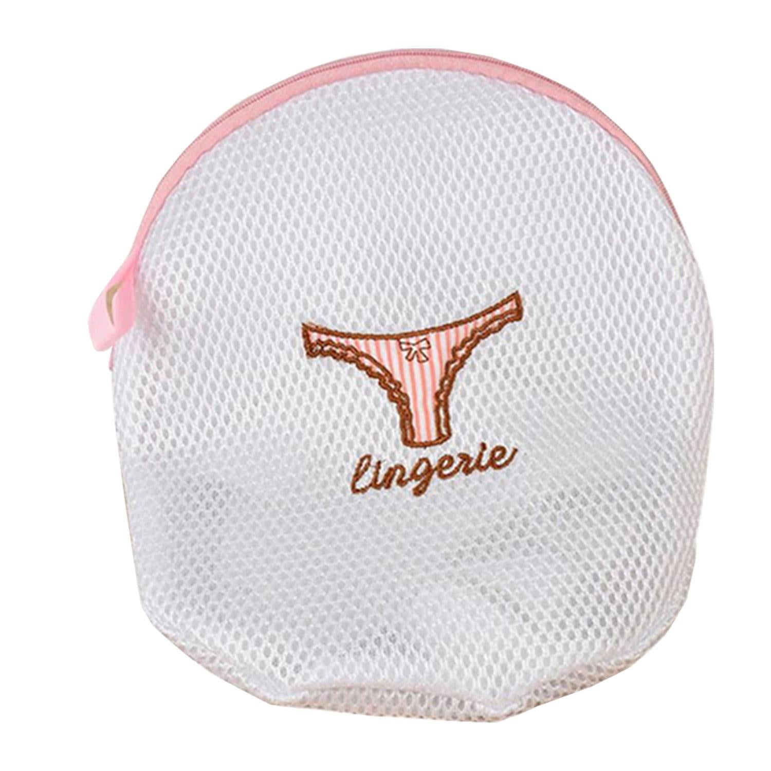 Zippered Mesh Laundry Clothes Underwear Washing Bag White