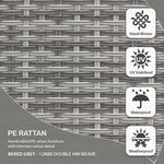 Lisbon Pack Of Rattan Reclining Dining Chairs | Set-of-6 | Mixed Grey