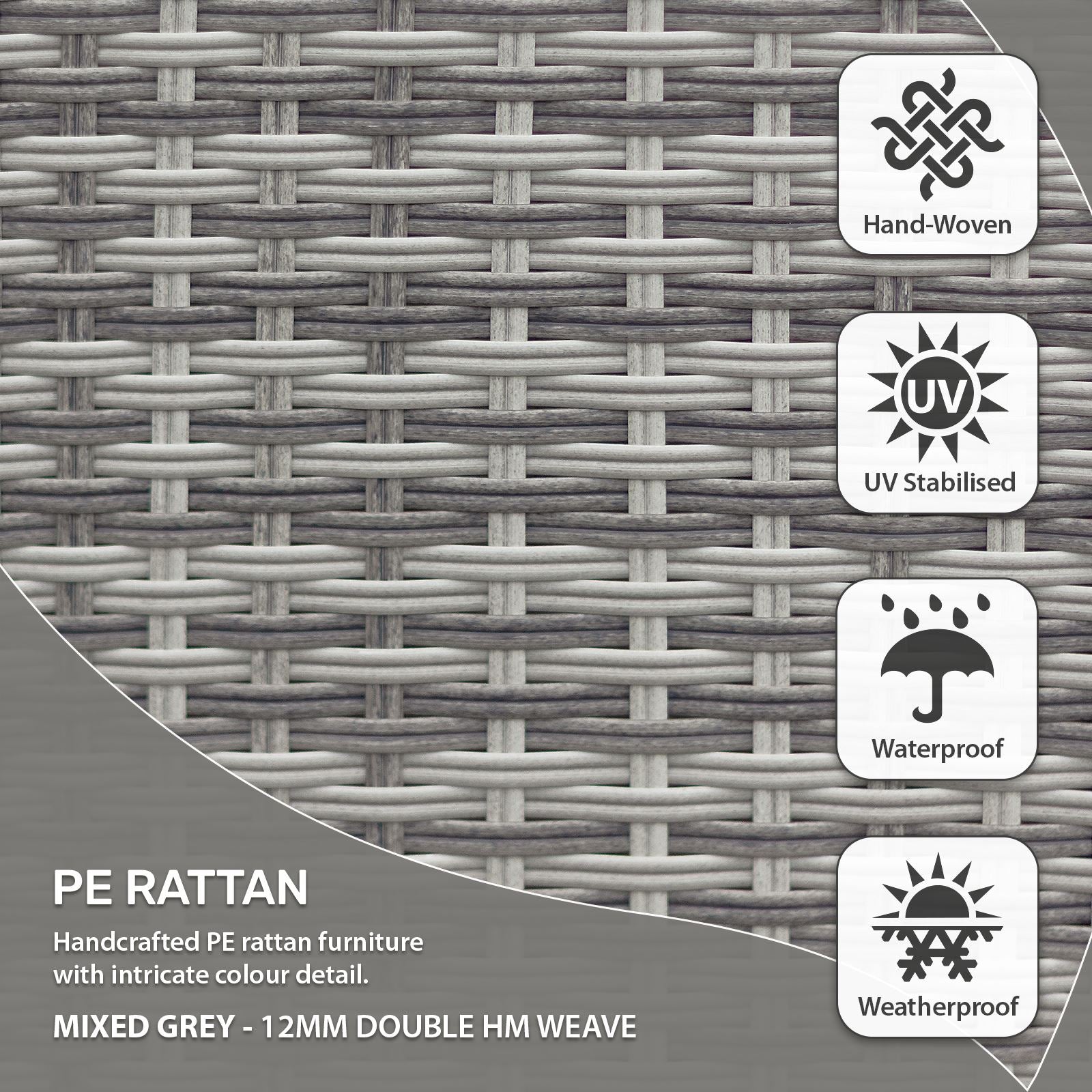 Lisbon Pack Of Rattan Reclining Dining Chairs | Set-of-6 | Mixed Grey