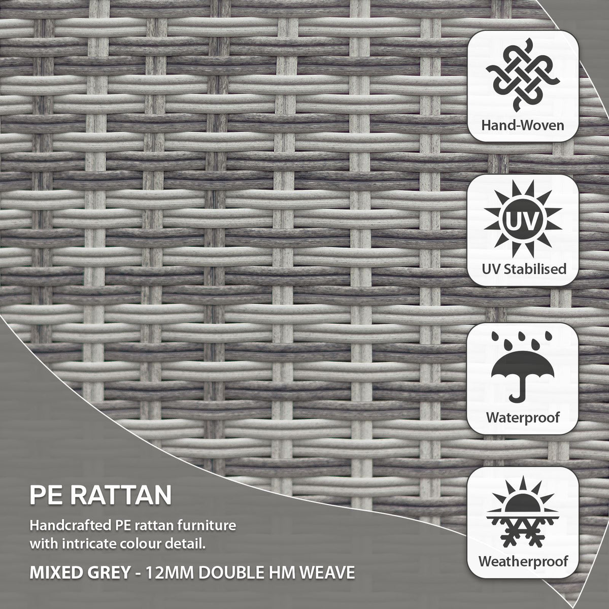 Lisbon Pack Of Rattan Reclining Dining Chairs | Set of 2 | Mixed Grey