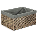 Wicker Jumbo Antique Wash Storage Basket | Gray
