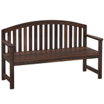 2 Person Garden Bench, Wooden Outdoor Furniture With Armrest