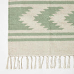 Turin Green & Natural Kilim Cotton Rug | 120cm x 180cm | Green