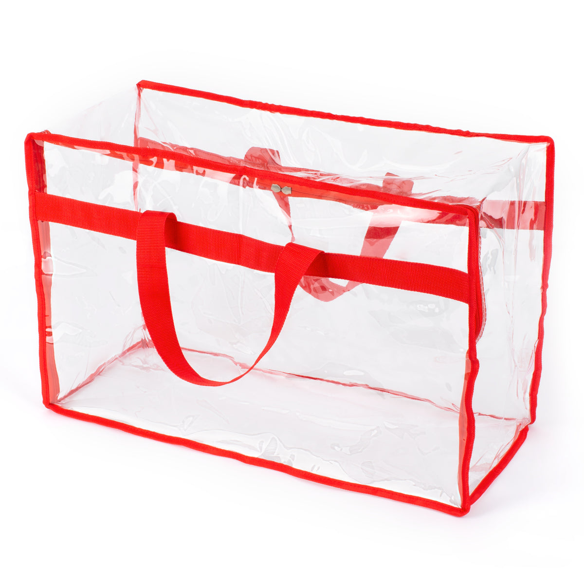 Christmas Village Clear PVC Storage Bags Red Lining