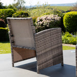 Arlo Grey Rattan Lounge Set - 2 Seat Sofa, 2 X Chairs + Table | Light Grey
