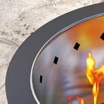 Fire Pit, Round Metal Bonfire Stove W/ Poker