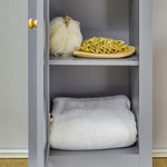 Bathroom Floor Tall Cabinet Storage Unit Adjustable Shelf