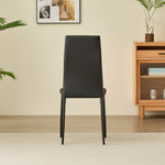 Set Of 4 Emily Faux Leather Dining Chairs - Modern Comfort And Style | Black