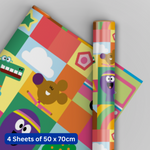 Hey Duggee Hey Duggee Gift Wrap, 4 Sheet 4 Tag, Bundle Official Product