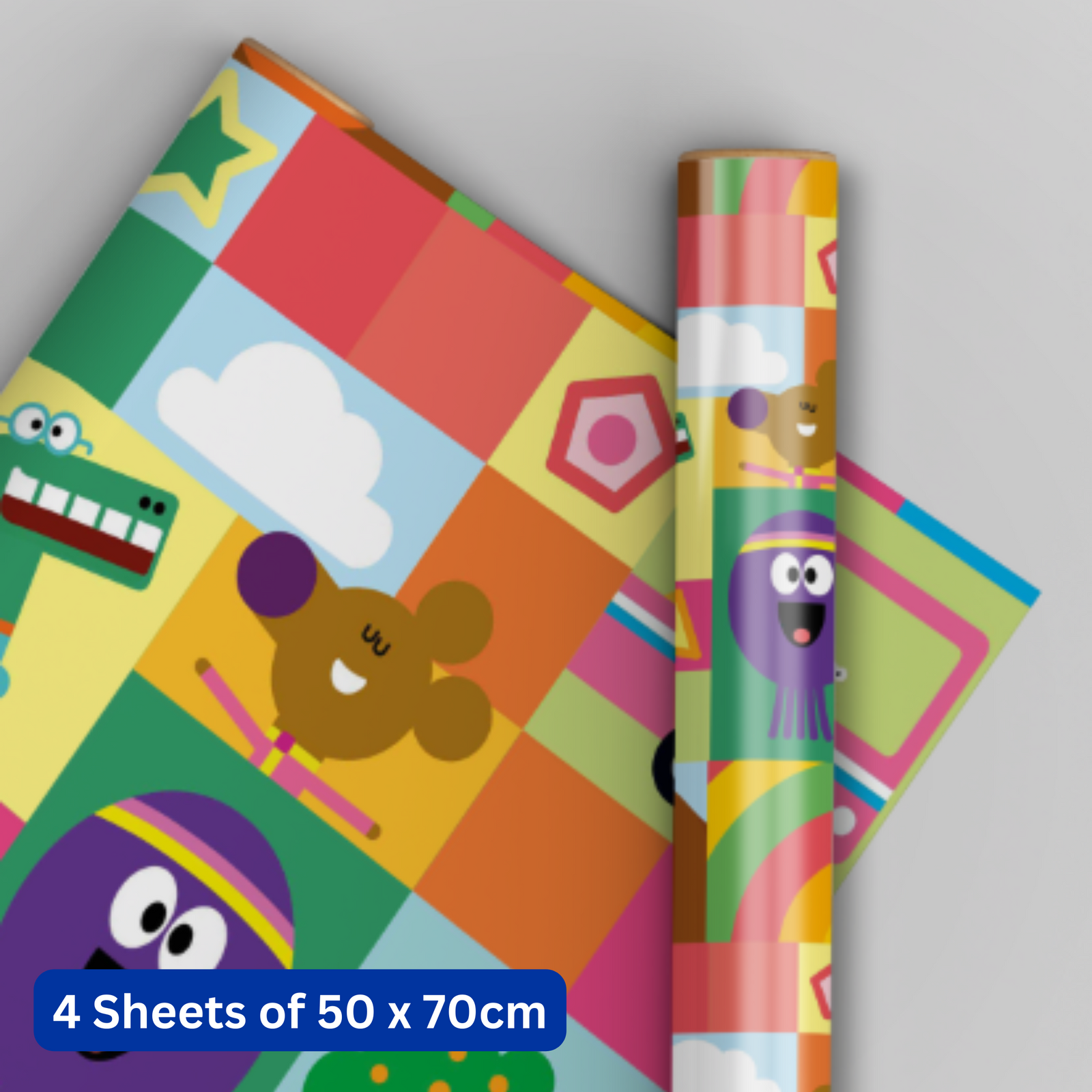 Hey Duggee Hey Duggee Gift Wrap, 4 Sheet 4 Tag, Bundle Official Product