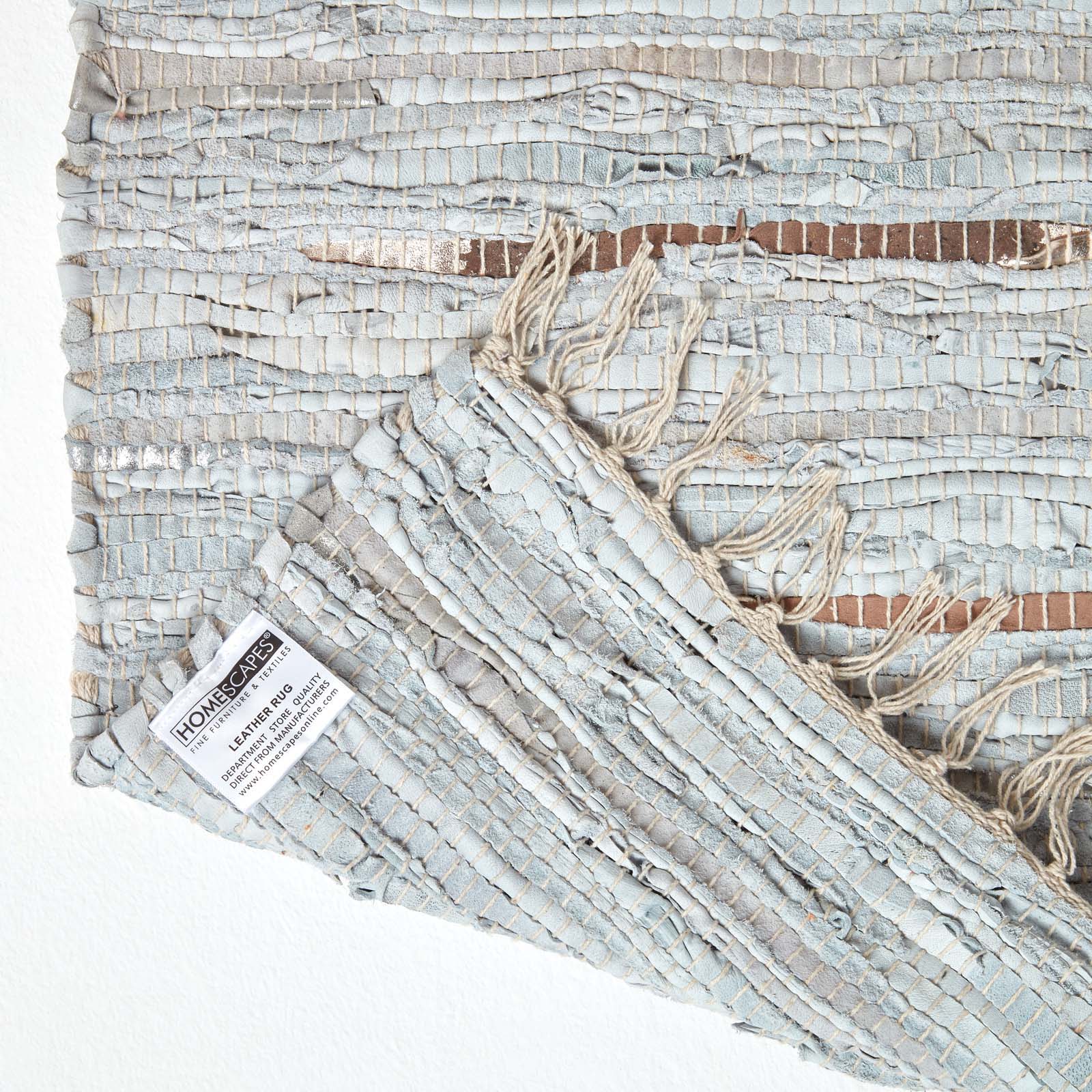 Leather Glitter Rug | 200cm | Silver