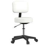 Adjustable Swivel Salon Chair Padded Seat Back 5 Wheels | One Size | White