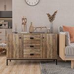 Industrial Sideboard Storage Cabinet Distressed Brown