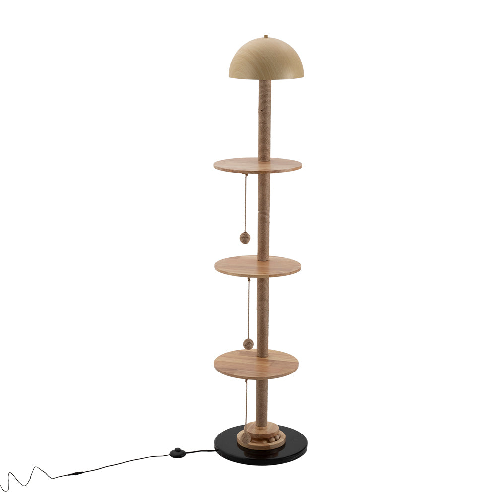 2-in-1 Cat Climbing Frame Floor Lamp