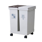 24l/40l Dual Compartment Trash Can With Lids And Wheels – Dry And Wet Waste Separation | Large