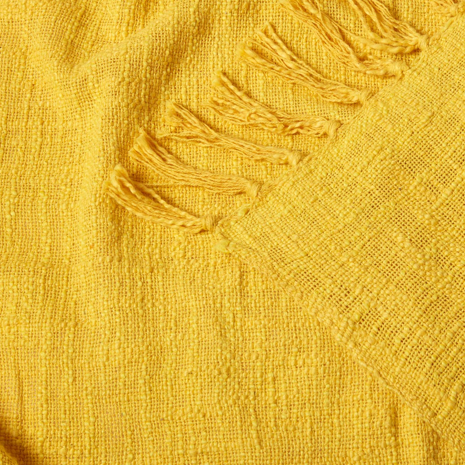 Nirvana Handwoven Slub Cotton Throw | 225cm x 255cm | Yellow