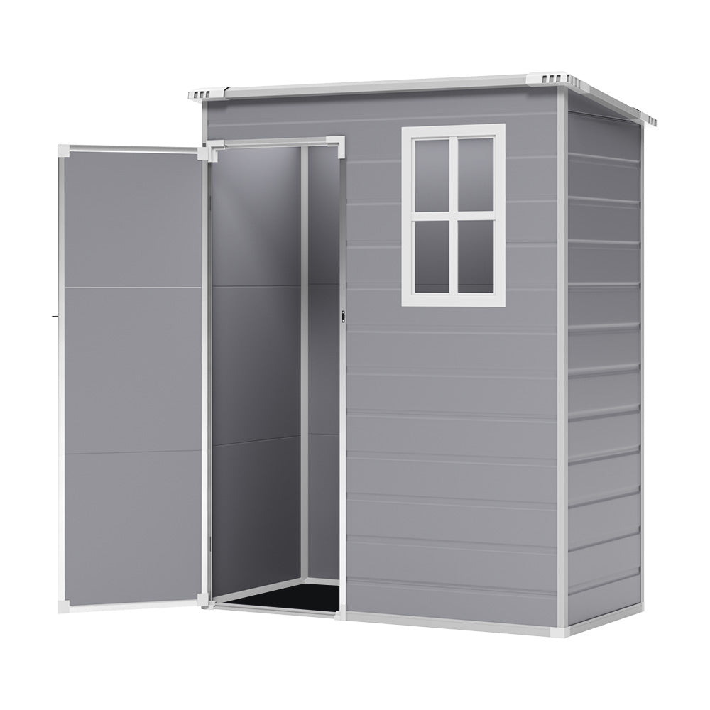 5x3ft Outdoor Plastic Storage Shed Weather-resistant Plastic Tool Shed For Backyard Or Patio