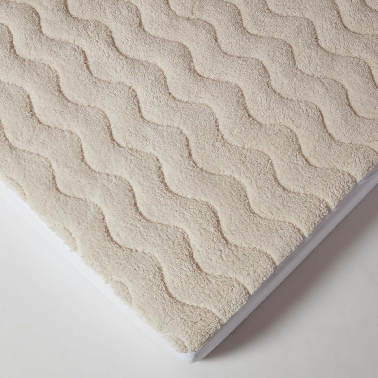Deep Quilted Fleece Mattress Topper | European King | White