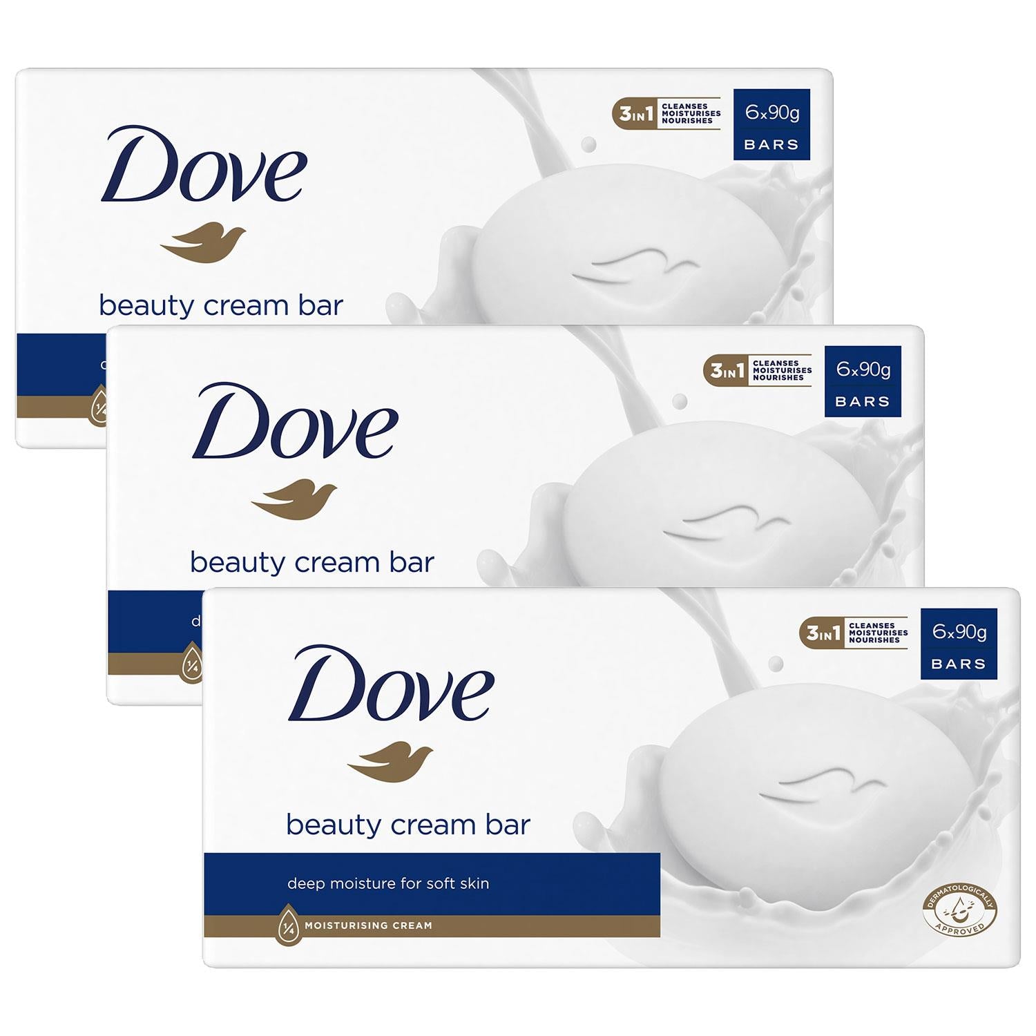 Original Beauty Cream Bar Deep Moisture For Soft And Smooth Skin 6x90g, 3pk
