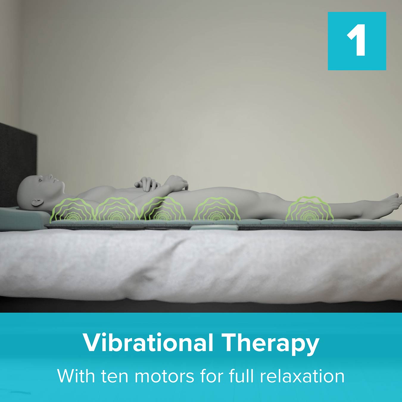 Ezwell 3-in-1 Massage Remedy System Mattress | Standard | Green