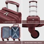 40x20x25cm Cabin Carry-on Suitcase - Lightweight, Durable, 4-wheel Luggage - 100+ Airlines Approved | Cabin | Burgundy
