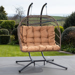 Haversham Swinging Double Garden Seat | One Size | Brown