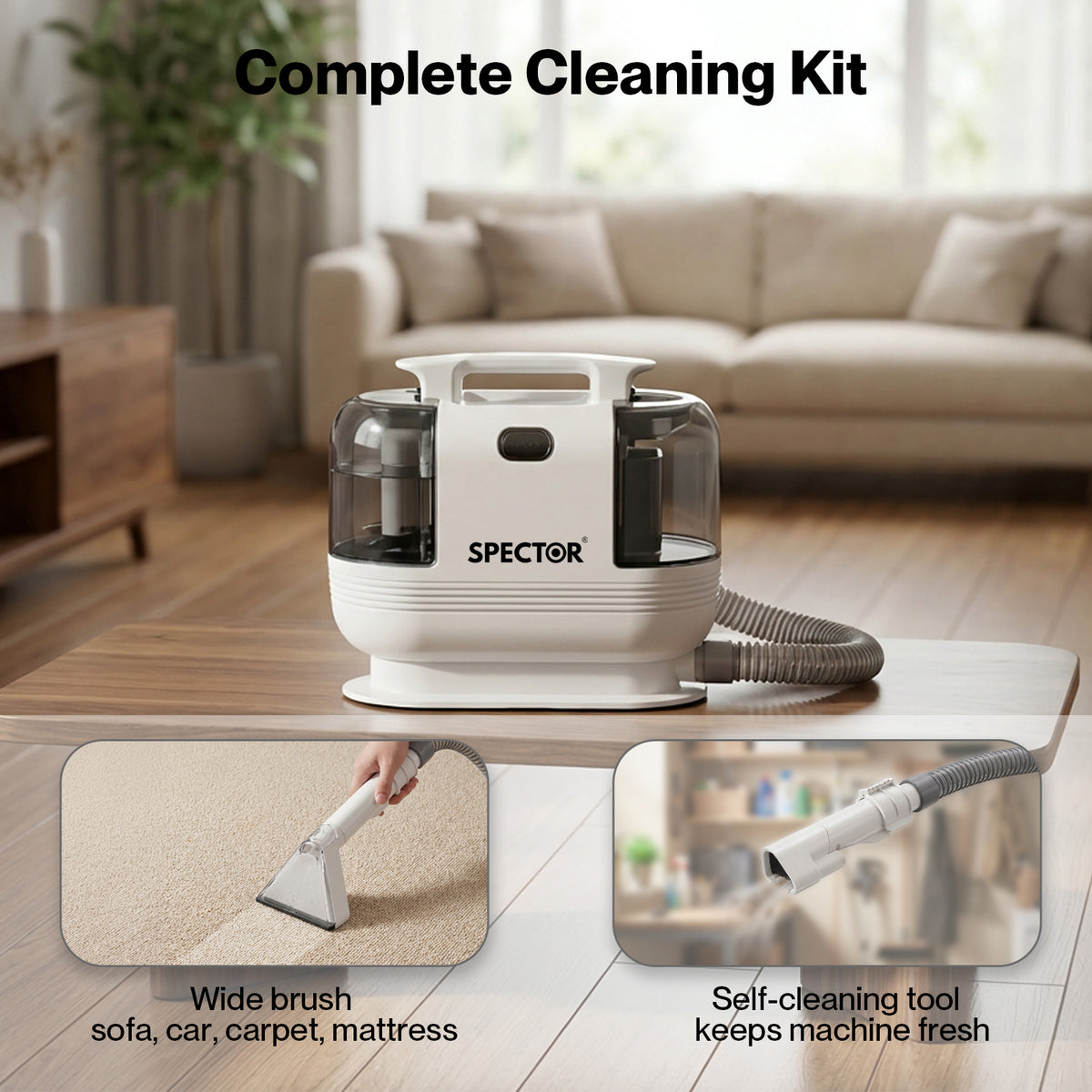 Spot Carpet Upholstery Cleaner 17kpa Handheld Sofa Stain Striker 500w | White