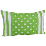 Cotton Stripe Border And Stars Cushion Cover | 30cm x 50cm | Green