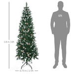 6' Snow Artificial Christmas Tree Holiday Home Décor With Pine Cones | 6ft | Green