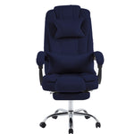 Swivel Velvet Office Chair Ergonomic Leisure Chair Height Adjustable Desk Chair | Blue