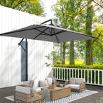 3m Cantilever Banana Parasol W/ Cross Base | Light Grey